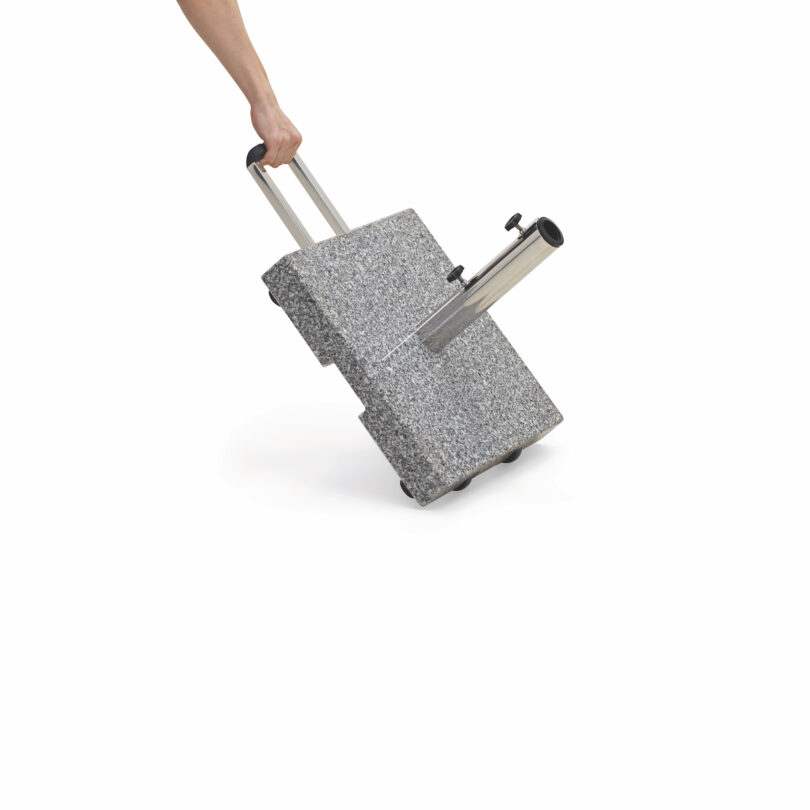 Granit-Sonnenschirmständer 27kg fahrbar Trolley – Bild 3