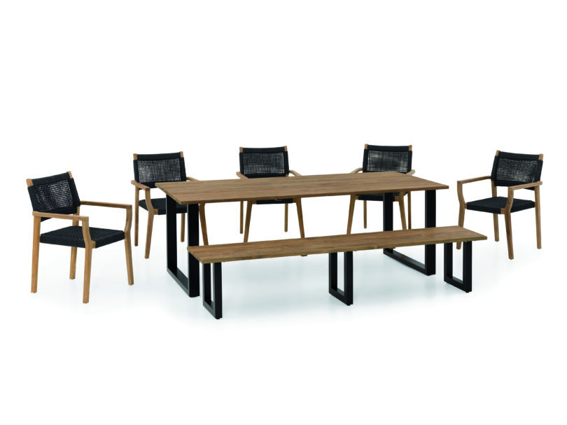 Alu-Recycling Teak Esstisch Bern – Bild 2