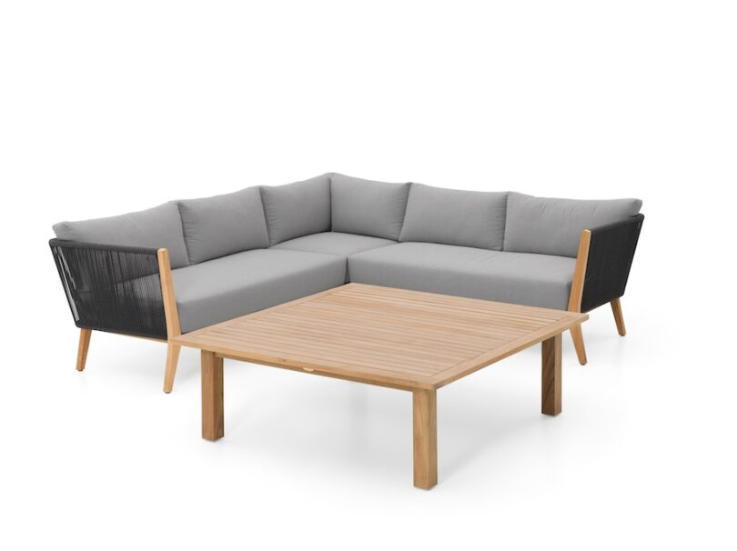 Set Greece schwarz mit niedrigem Tisch