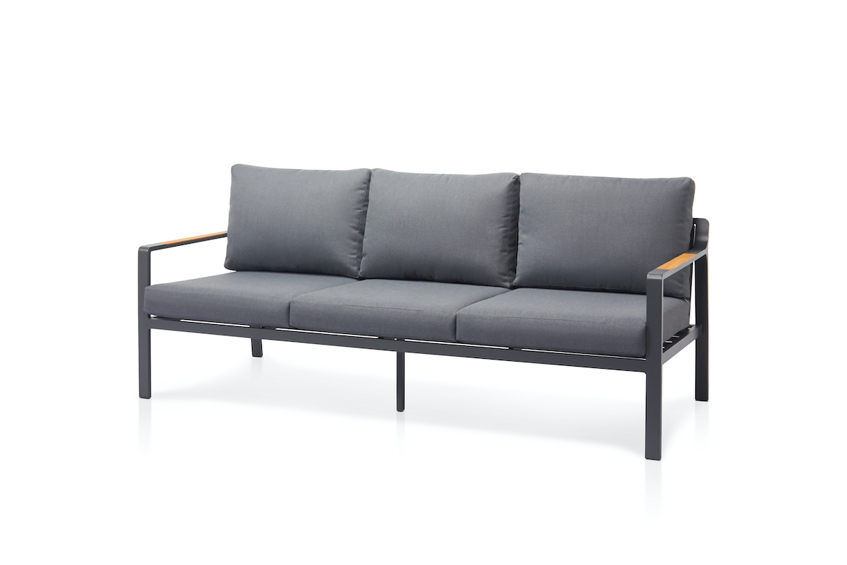 3er Sofa Salzkammergut mit Teak-Armlehnen